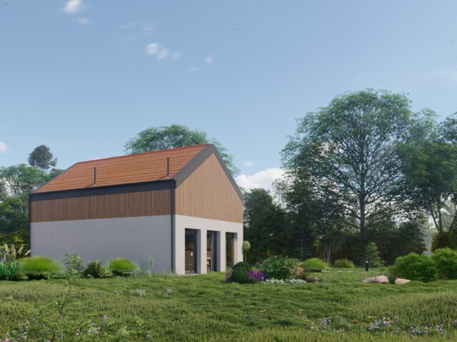 Dom jednorodziny w nikielkowie od lewej ściany po skosie Dom jednorodziny w nikielkowie od lewej ściany po skosie