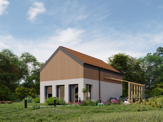 Dom jednorodziny w nikielkowie od przednej ściany frontowej Dom jednorodziny w nikielkowie od przednej ściany frontowej