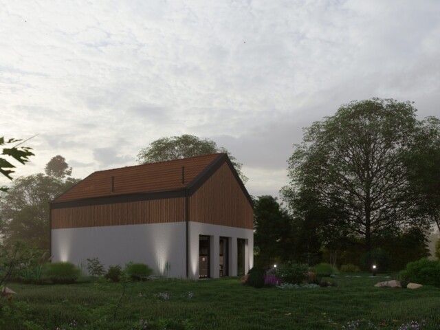 Dom jednorodziny w nikielkowie od lewej ściany Dom jednorodziny w nikielkowie od lewej ściany